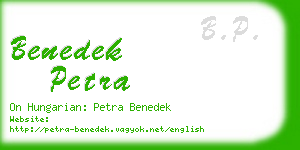 benedek petra business card